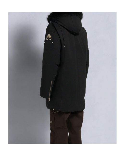 Moose Knuckles Black Hooded Zip-Up Parka for men