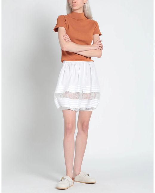 Dolce & Gabbana White Solid Lace Shorts