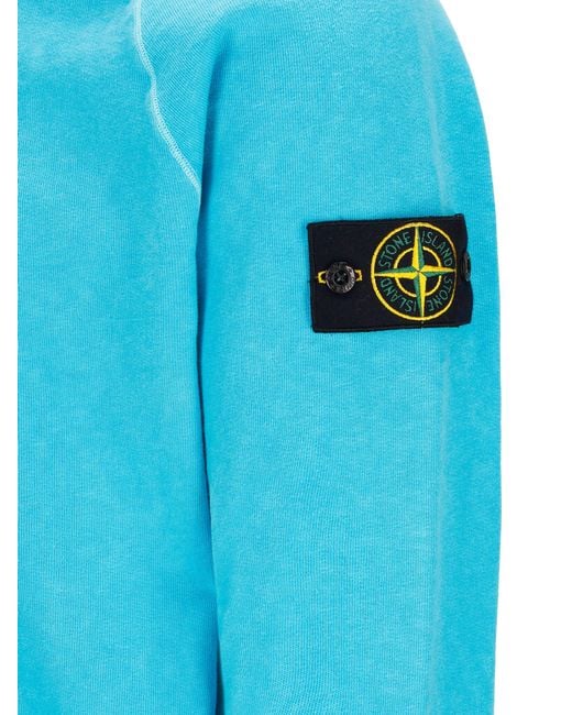 Stone Island Blue Logo-Patch Sweatshirt for men