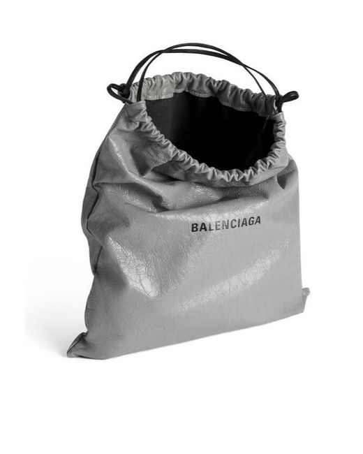 Balenciaga Gray Shopper Drawstring Dust Bag Pouch Logo for men