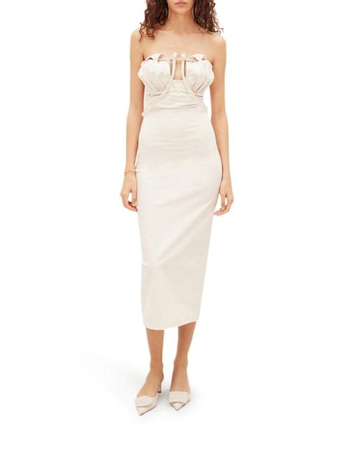 Jacquemus White Strapless Cut-Out Detailed Dress