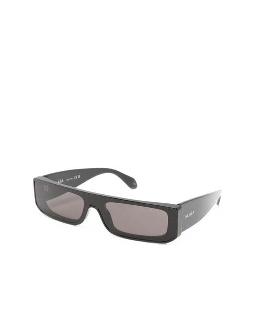Alaïa Metallic Rectangular Sunglasses
