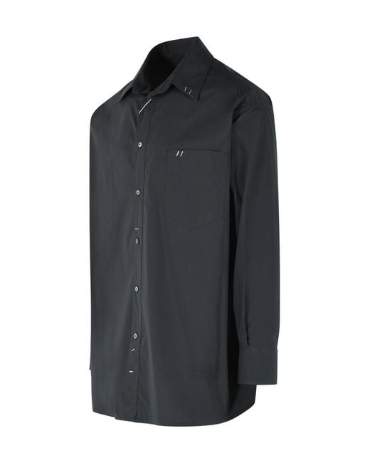 MM6 by Maison Margiela Black Button-Up Long-Sleeved Shirt for men