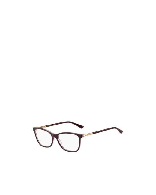Jimmy Choo White Eyewear Rectangular Frame Glasses