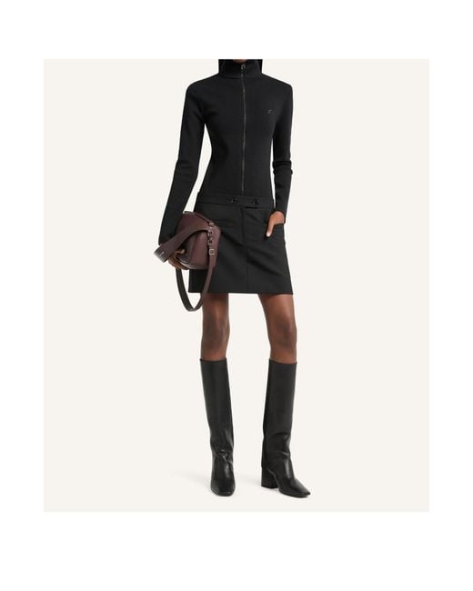Courreges Black Logo-Patch Zipped Sweater