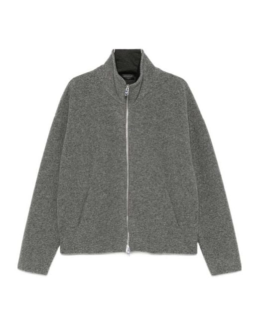 Dondup Gray Stand-Collar Zip-Up Casual Jacket for men