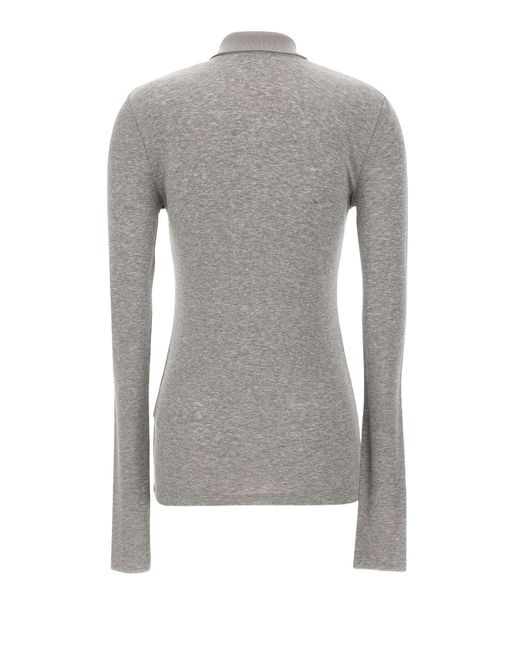 Entire studios Gray Long Sleeve Polo T-Shirt
