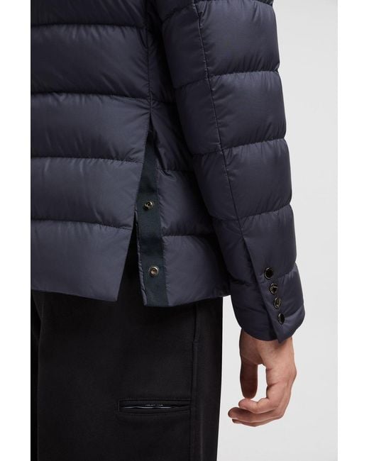 Moncler Blue Malinvern Button-Up Down Jacket for men