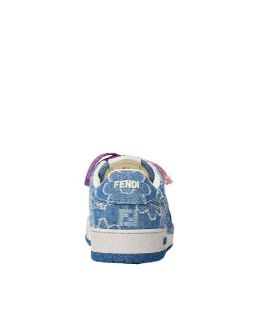 Fendi Blue Match Ff Jacquard Low-Top Sneakers