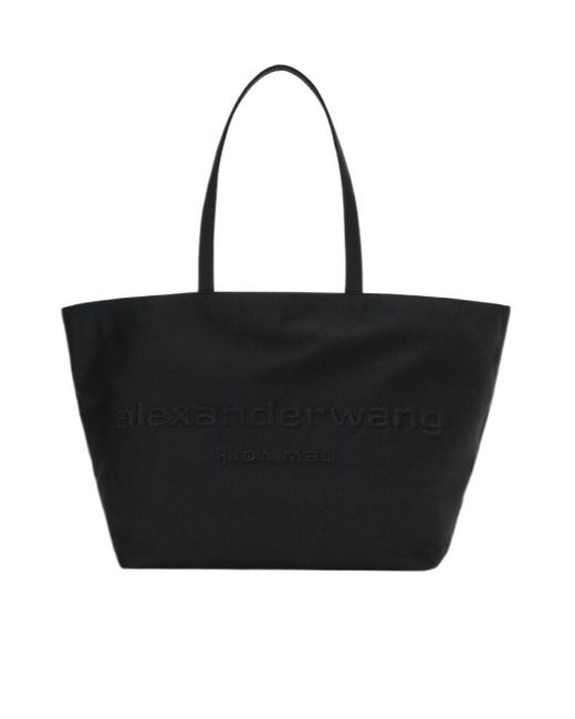 Alexander Wang Black Logo Embossed Ponch Tote Bag