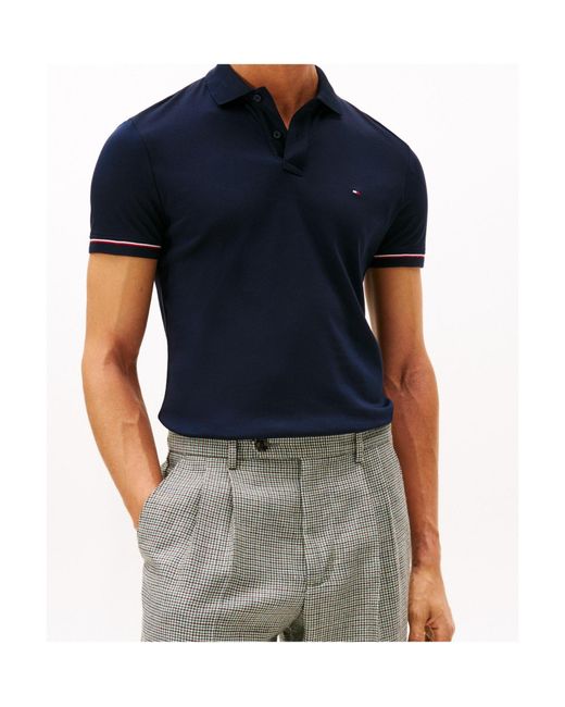 Tommy Hilfiger Blue Logo Short Sleeve Polo Shirt for men