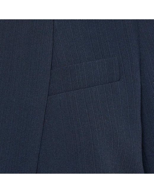 Theory Blue Crepe Single-Breasted Tailored Blazer