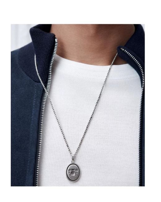 Dior Metallic Cameo Bee Necklace for men