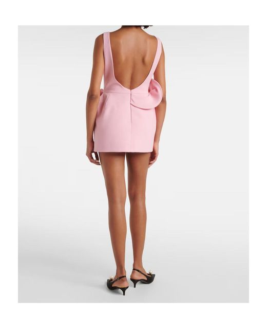Magda Butrym Pink Floral-Applique Open-Back Minidress