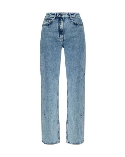 IRO Blue Embroidered Cotton Jeans