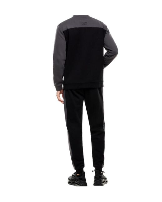 EA7 Black Sports Shirt Casual Wear Set for men