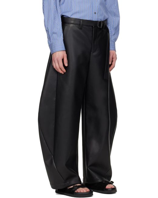 Sacai Blue Lace-Up Casual Pants for men