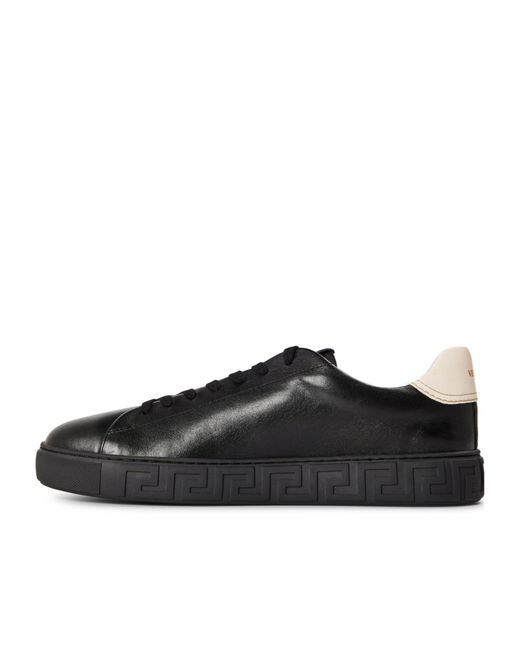 Versace Black Solid Color Low Sneaker for men