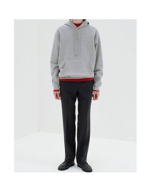 AURALEE Smooth Soft Bd Sweat P/O Parka in Gray for Men | Lyst