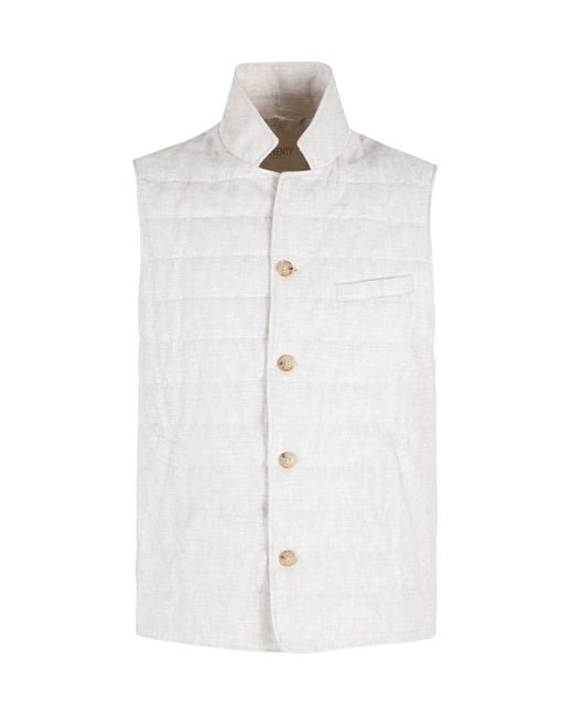 Seventy White Stand-Up Collar Vest for men