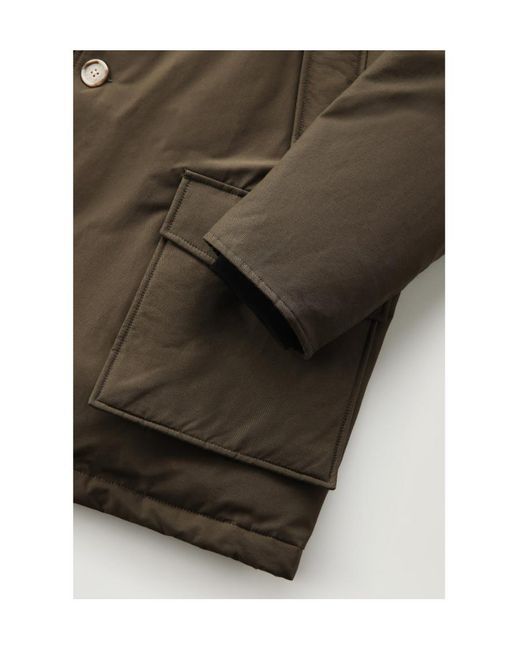 Woolrich Brown Arctic Hooded Down Coat for men