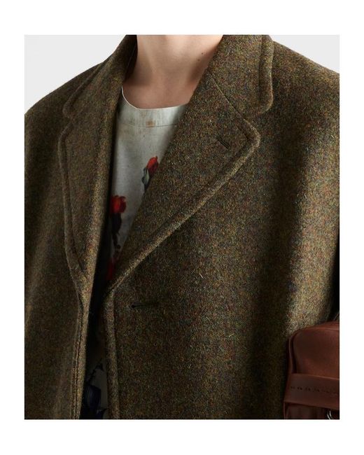 Prada Green Single-Breasted Wool Coat for men