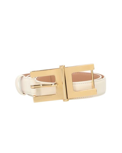 Elisabetta Franchi White Logo Buckle Belt