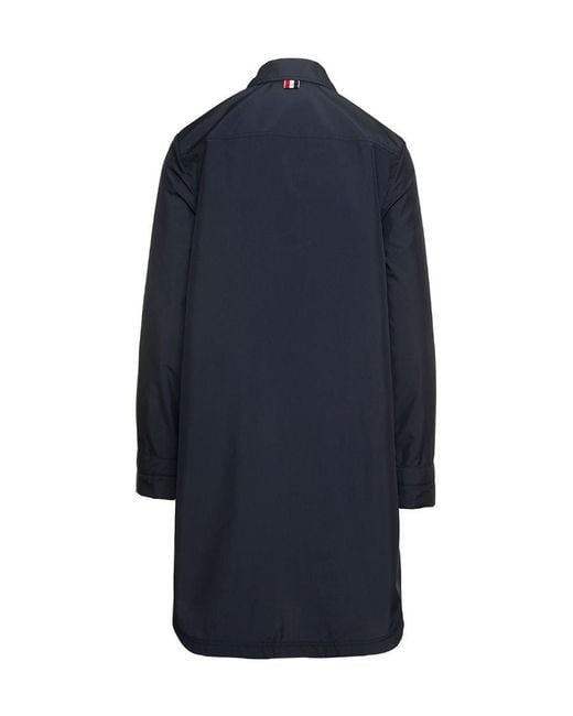 Thom Browne Blue Long Sleeved Button Fastened Coat