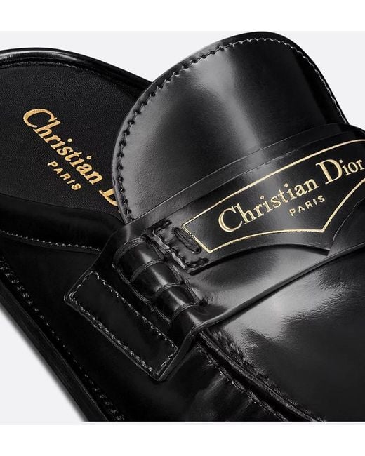 Dior Black Christian Boy Logo Detailed Slip-On Mules