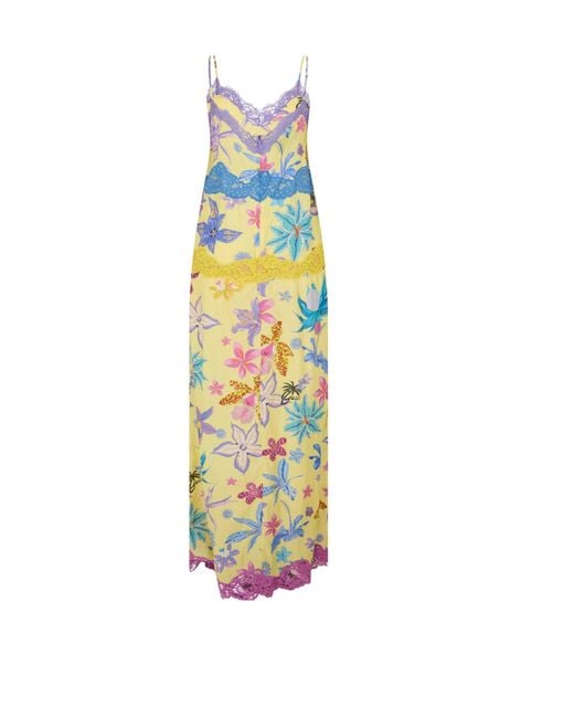 Gucci White Tropicalfloral Slip Maxi Dress