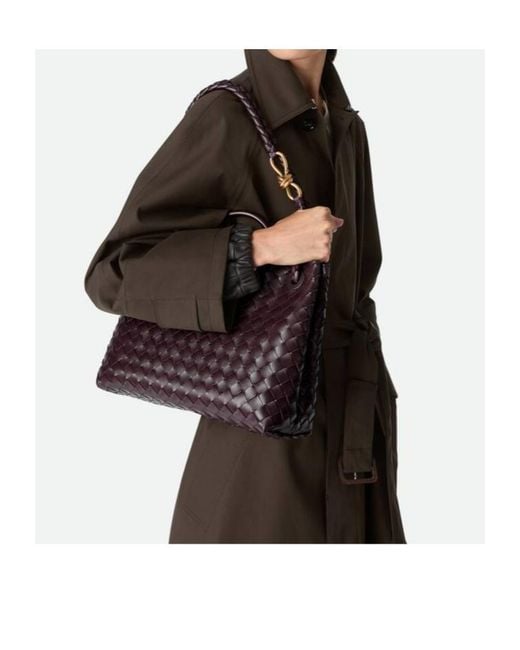Bottega Veneta Purple Andiamo Medium Shoulder Bag