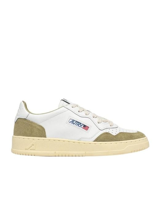 Autry Natural Medalist Panelled Leather Sneakers