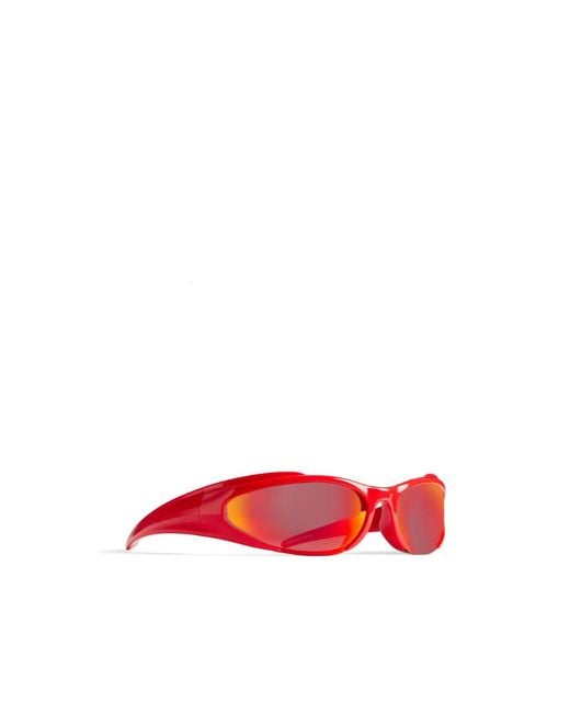 Balenciaga Red Eyewear Rectangular Frame Sunglasses for men