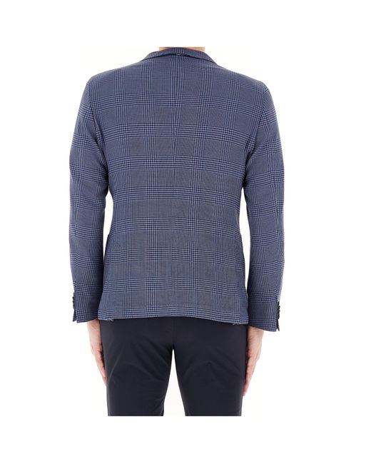 Boss Blue Prince-Of-Wales-Check Blazer for men