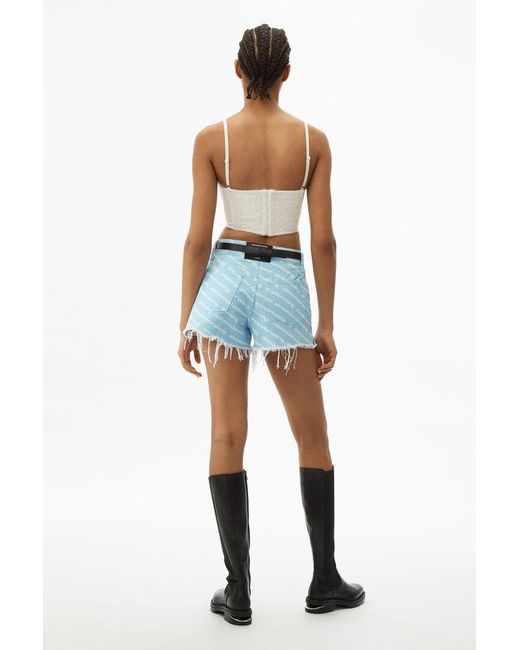 Alexander Wang Blue Bite High Rise Denim Shorts