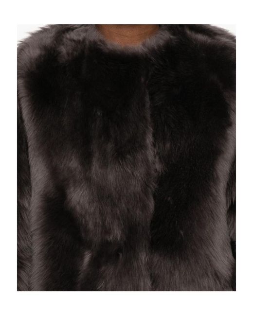 Tagliatore Black Long-Sleeve Shearling Jacket