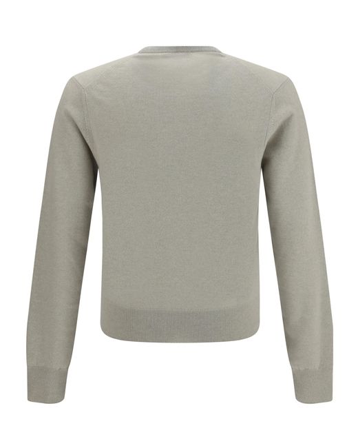 Cruciani Gray Crewneck Cashmere Knitted Sweater for men