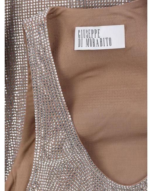 GIUSEPPE DI MORABITO Brown Embellished Tank Top