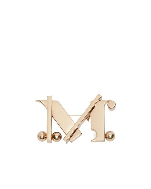 Max Mara Natural Monogram Brooch