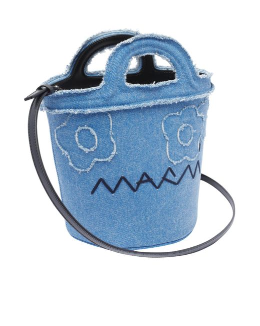 Marni Blue Mini Tropicalia Top Handle Bucket Bag