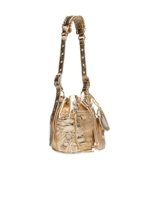 Balenciaga Metallic Borsetta A Secchiello Le Cagole Xs Bag Metallizzata Con Strass Da Donna