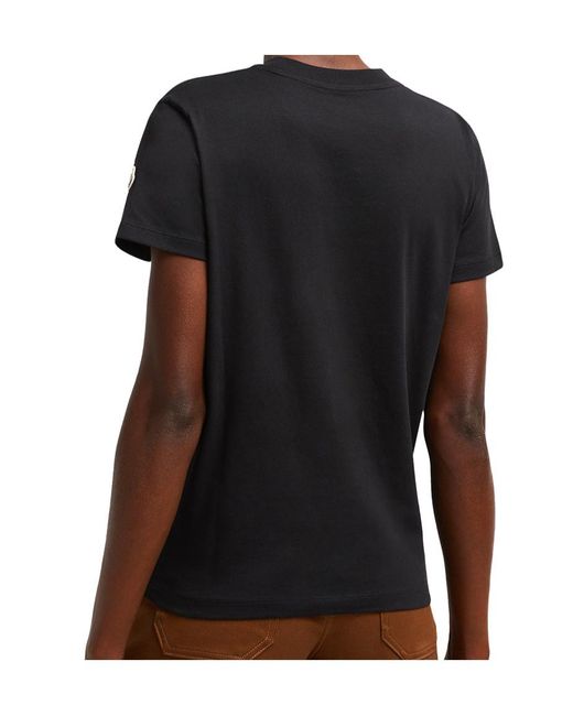Moncler Black Logo Embroidered Crewneck T-Shirt