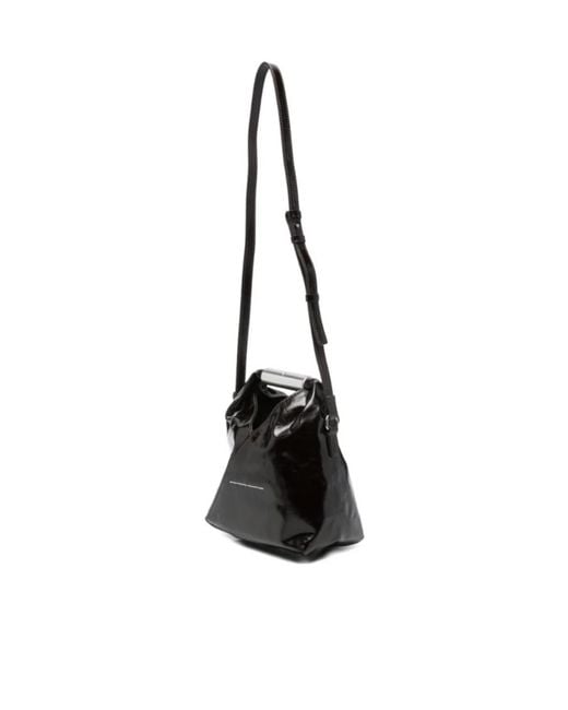 MM6 by Maison Margiela Black Foldover Top Shoulder Bag