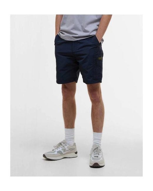 Barbour Blue Raised-Logo Shorts for men