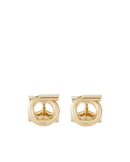 Ferragamo Metallic Gancini Cufflinks for men