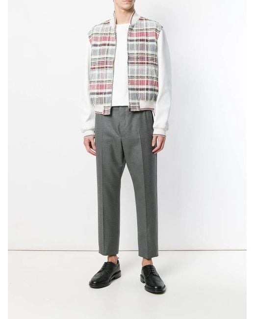 Thom Browne Gray Super 120 Tailored Trousers for men