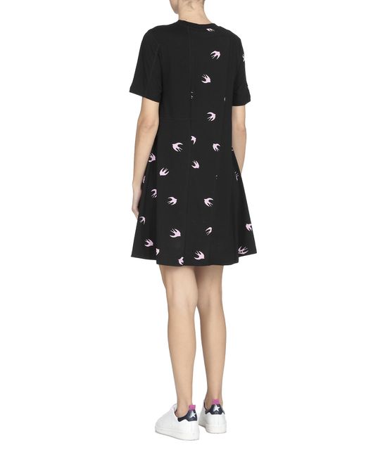 McQ Alexander McQueen Black Swallow Monster T-Shirt Dress