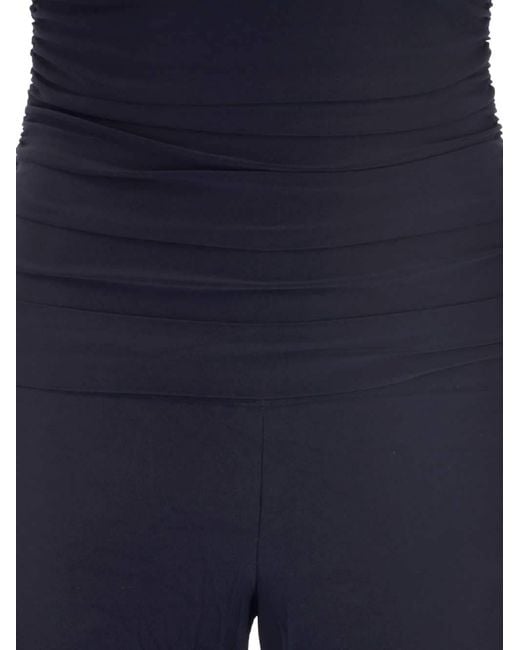 Norma Kamali Blue Sleeveless V-Neck Jumpsuit