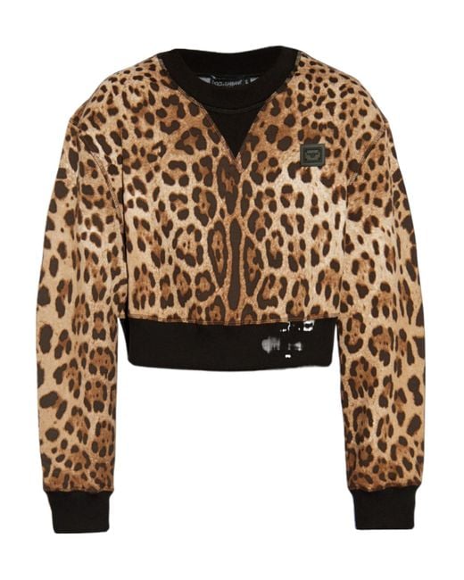 Dolce & Gabbana Black Leopard Printed Sweatshirt