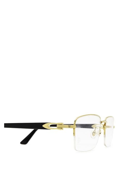 Cartier White Rectangle Frame Glasses for men